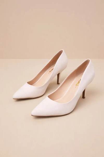 Lulus Mariee Beige Suede Pointed-toe Pumps