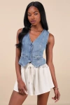 Lulus Marilena Cream Crochet Lace Drawstring Shorts