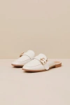 Lulus Marquete Bone Buckle Mule Slides In White