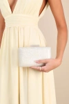 Shop Lulus Masie Ivory Iridescent Hardcase Clutch