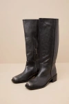 Lulus Maylone Black Distressed Knee-high Boots In Black