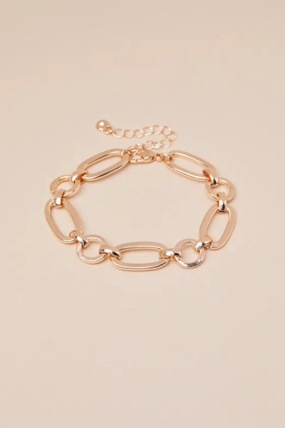 Lulus Memorable Shine Gold Chain Link Bracelet