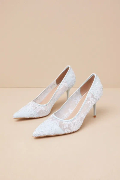 Lulus Millie Rose Baby Blue Mesh Pointed-toe Pumps