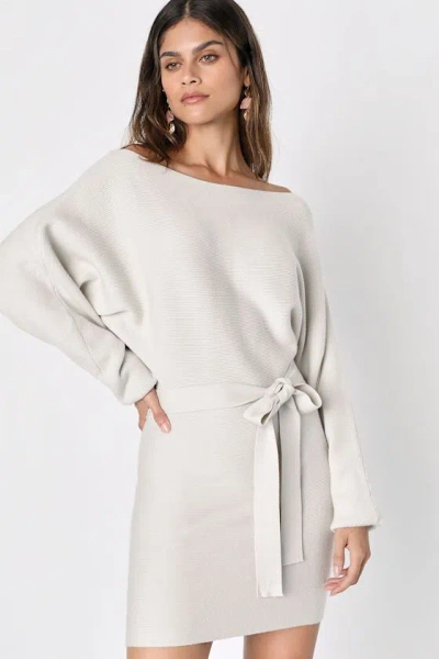 Lulus Modern Comfort Ivory Dolman Sleeve Mini Sweater Dress