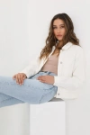 Lulus Modern Icon White Raw Hem Twill Jacket In White