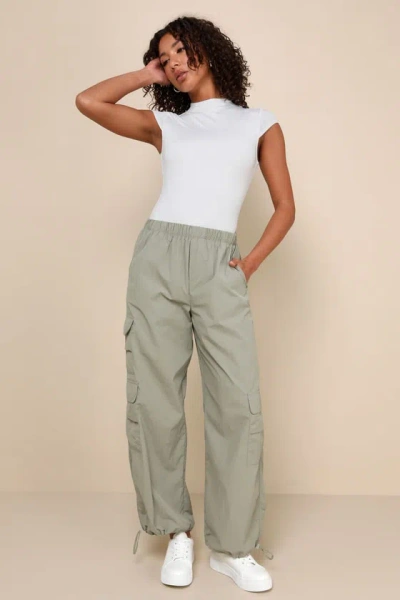 Lulus Modish Aesthetic Olive Green High-rise Cargo Jogger Pants