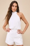 Lulus Moment For Life White Halter Romper In White