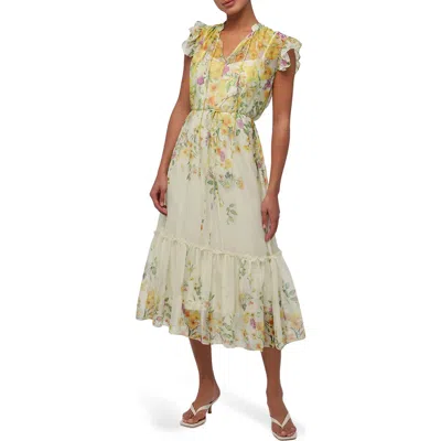 Lulus Monica Ruffle Midi Dress In Green