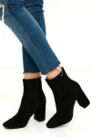 Lulus My Generation Black Suede High Heel Mid-calf Boots In Black