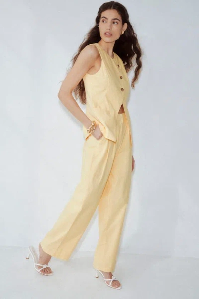 Lulus Natural Poise Yellow Straight Leg Pants
