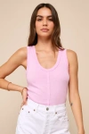 Lulus Necessary Charm Light Pink Scoop Neck Tank Top In Light Pink