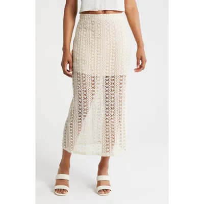 Lulus Never Ending Lace Maxi Skirt In Ivory/ivory