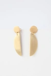 Lulus New Moon Brushed Gold Earrings In Gold