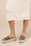 Lulus O'ahu 2 Green Suede Espadrille Platforms