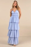 Lulus Olimpia Light Blue Ruffled Tiered Maxi Dress