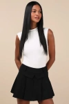 Lulus On It Black Pleated Mini Skirt In Black