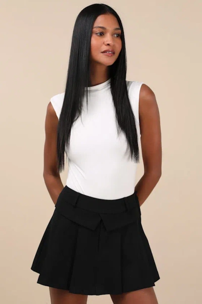 Lulus On It Black Pleated Mini Skirt