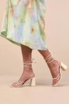 Lulus Orlie Butter Yellow Strappy Lace-up High Heel Sandals