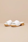 Lulus Paley Bone Platform Slide Sandals In White