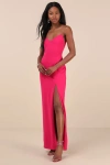 Lulus Parveen Hot Pink Strapless Column Maxi Dress In Hot Pink
