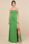Lulus Passionate Admiration Green Strapless Bustier Maxi Dress In Green