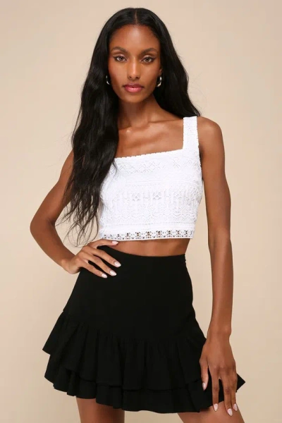 Lulus Perfect Concept Black Tiered Mini Skirt
