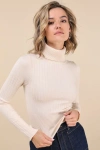 Lulus Perfected Comfort Beige Turtleneck Sweater Top In Beige