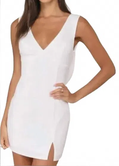 LULUS PERFECTION BOUND SLEEVELESS COWL BACK MINI DRESS IN WHITE