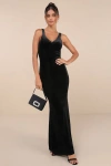 Lulus Perfectly Classy Black Velvet Strappy Maxi Dress In Black