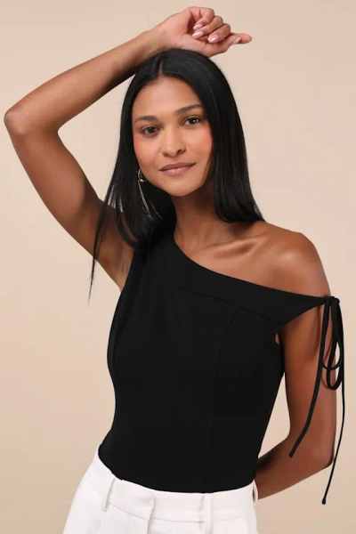 Lulus Pivotal Chicness Black One-shoulder Top