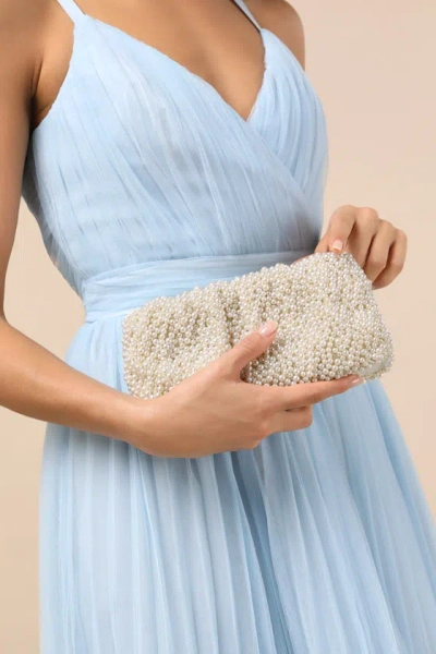 Lulus Pluenta Ivory Pearl Clutch