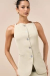 Lulus Polished Influence Light Green Button-front Vest Top In Green