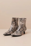 Lulus Portwood Brown Snake Kitten Heel Ankle Booties In Brown