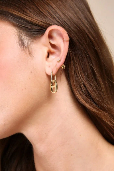 Lulus Posh Pop Gold Rhinestone Soda Tab Earrings
