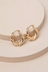 LULUS PRECISE ELEGANCE GOLD TWISTED HOOP EARRINGS
