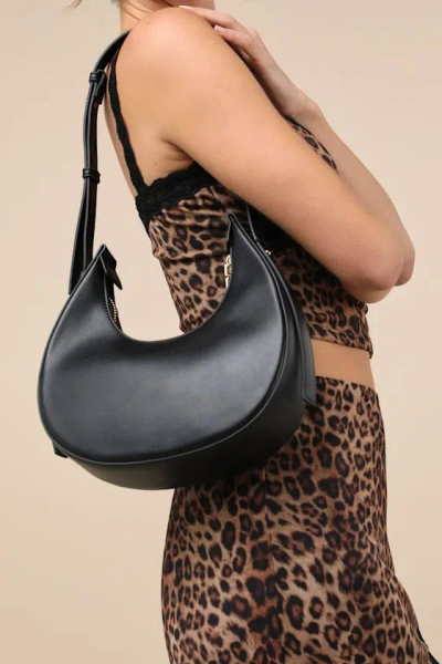 Lulus Precise Style Black Crescent Shoulder Bag