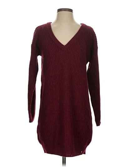 Pre-owned Lulus Pullover Sweater In Burgundy