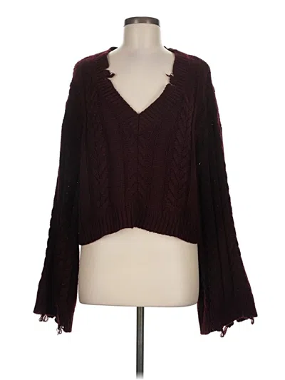 Pre-owned Lulus Pullover Sweater In Burgundy