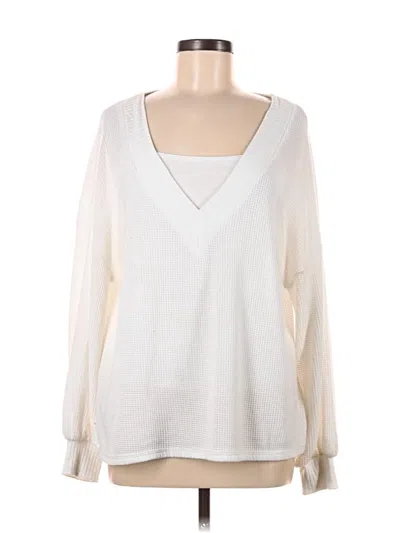 Pre-owned Lulus Pullover Sweater In White