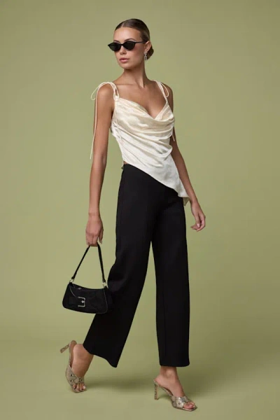 Lulus Quinn Black Ponte Mid-rise Straight Leg Cropped Pants