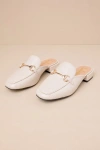 Lulus Ranae Bone Crocodile-embossed Slide-on Loafers In White