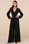 Lulus Ravishing Marvel Black Burnout Floral Cutout Wide-leg Jumpsuit In Black