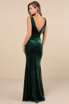 Lulus Ravishing Poise Green Velvet Cowl Back Sleeveless Maxi Dress In Green