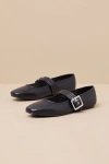 Lulus Rawler Black Buckle Ballet Flats In Black