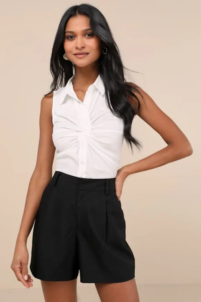 Lulus Refined Impression Black High-waisted Shorts