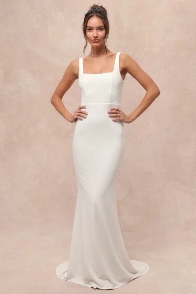Lulus Regal Classic White Sleeveless Twist-back Maxi Dress