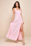 Lulus Remarkable Arrival Light Pink Sleeveless Maxi Dress In Light Pink