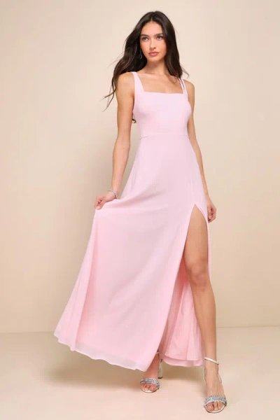Lulus Remarkable Arrival Light Pink Sleeveless Maxi Dress