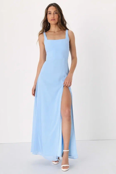 Lulus Remarkable Arrival Powder Blue Sleeveless Maxi Dress