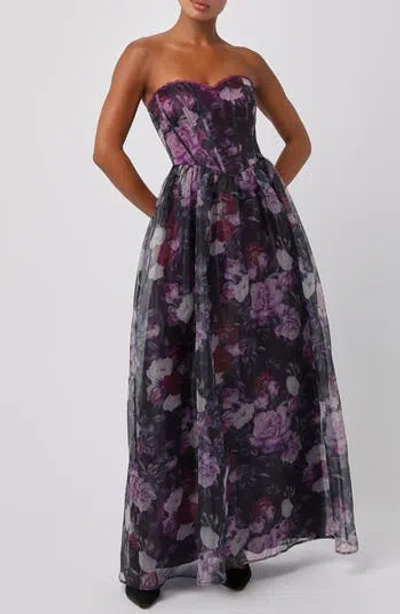 Lulus Remi Corset Maxi Dress In Black